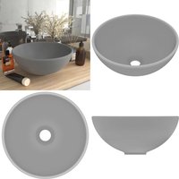 Vidaxl - Luxus-Waschbecken Rund Matt Hellgrau 32,5x14 cm Keramik - Runde Waschbecken - Keramikwaschbecken - Matt Hellgrau - Aufsatzwaschbecken Vidaxl - Luxus-Waschbecken Rund Matt Hellgrau 32,5x14 cm Keramik - Runde Waschbecken - Keramikwaschbecken - Matt Hellgrau - Aufsatzwaschbecken von VIDAXL