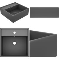 Vidaxl - Luxus-Waschbecken Überlauf Quadratisch Matt Dunkelgrau 41x41 cm - Duscheinfassung - Waschbecken - Küchenspüle - Handwaschbecken von VIDAXL