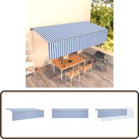 Vidaxl - Markise Automatisch Einziehbar mit Volant 6x3 m Blau und Weiß - Markise - Sonnenschutz - Gartenmöbeln - Outdoor Möbel - Terrassenüberdachung Vidaxl - Markise Automatisch Einziehbar mit Volant 6x3 m Blau und Weiß - Markise - Sonnenschutz - Gartenmöbeln - Outdoor Möbel - Terrassenüberdachung von VIDAXL
