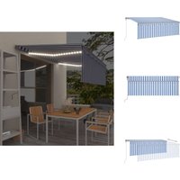 Vidaxl - Markise Automatisch mit Rollo led Windsensor 4,5x3 m Blau Weiß - Outdoor-Markise - Sonnendach - Markise Elektrisch - Markise Mit Windsensor von VIDAXL