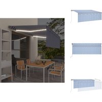Markise Automatisch mit Rollo led Windsensor 4,5x3 m Blau Weiß - Outdoor-Markise - Sonnendach - Markise Elektrisch - Markise Mit Windsensor - Markise von VIDAXL