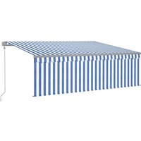 Markise Automatisch mit Rollo led Windsensor 4,5x3 m Blau Weiß Vidaxl Markise Automatisch mit Rollo led Windsensor 4,5x3 m Blau Weiß Vidaxl von VIDAXL