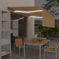 Vidaxl - Markise Automatisch mit Rollo led Windsensor 4x3m Gelb Weiß Vidaxl - Markise Automatisch mit Rollo led Windsensor 4x3m Gelb Weiß von VIDAXL