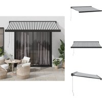 Markise Einziehbar Anthrazit und Weiß 3x2,5 m Stoff & Aluminium - Markise - Sonnenschutz - Gartensonnenblende - Terrassendach - Außenmarkise Markise Einziehbar Anthrazit und Weiß 3x2,5 m Stoff & Aluminium - Markise - Sonnenschutz - Gartensonnenblende - Terrassendach - Außenmarkise von VIDAXL