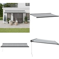 Markise Einziehbar Anthrazit und Weiß 5x3 m Stoff und Aluminium - Markise - Terrassenüberdachung - Gartendeckoration - Sonnenschutz Markise Einziehbar Anthrazit und Weiß 5x3 m Stoff und Aluminium - Markise - Terrassenüberdachung - Gartendeckoration - Sonnenschutz von VIDAXL