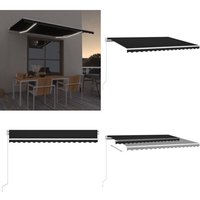 Markise Manuell Einziehbar mit led 400x300 cm Anthrazit - Markise - Sonnensegel - Gartensonnenblende - Außendeckenschirm - Patioabdeckung - Home & Markise Manuell Einziehbar mit led 400x300 cm Anthrazit - Markise - Sonnensegel - Gartensonnenblende - Außendeckenschirm - Patioabdeckung - Home & von VIDAXL