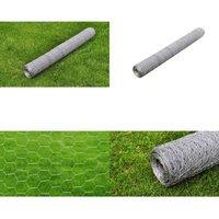 Vidaxl - Maschendraht Verzinkter Stahl 25x0,5 m Silbern - Maschendraht - Stahldraht - Gartenzaun - Tiergehege - Vogelvoliere - Home & Living von VIDAXL