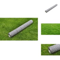 Vidaxl - Maschendraht Verzinkter Stahl 25x0,5 m Silbern - Maschendraht - Stahldraht - Gartenzaun - Tiergehege - Vogelvoliere von VIDAXL