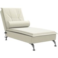 Vidaxl - Massage-Chaiselongue mit Nackenrolle Creme Samt Vidaxl - Massage-Chaiselongue mit Nackenrolle Creme Samt von VIDAXL