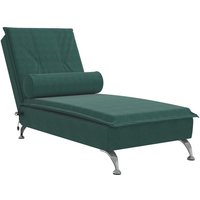 Vidaxl - Massage-Chaiselongue mit Nackenrolle Dunkelgrün Samt Vidaxl - Massage-Chaiselongue mit Nackenrolle Dunkelgrün Samt von VIDAXL
