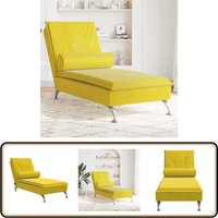Vidaxl - Massage-Chaiselongue mit Nackenrolle Gelb Samt Vidaxl - Massage-Chaiselongue mit Nackenrolle Gelb Samt von VIDAXL