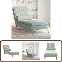 Vidaxl - Massage-Chaiselongue mit Nackenrolle Hellgrau Samt - Chaiselongue - Massage-Funktion - Samtcouch - Wohnzimmermöbel - Relaxsessel Vidaxl - Massage-Chaiselongue mit Nackenrolle Hellgrau Samt - Chaiselongue - Massage-Funktion - Samtcouch - Wohnzimmermöbel - Relaxsessel von VIDAXL