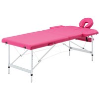 Massageliege Klappbar 2-Zonen mit Aluminiumgestell Rosa - Vidaxl von VIDAXL