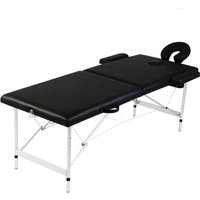 Massageliege Klappbar 2-Zonen mit Aluminiumgestell Schwarz - Vidaxl von VIDAXL