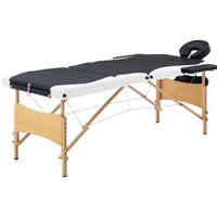 Vidaxl - Massageliege Klappbar 3-Zonen mit Holzgestell Schwarz und Weiß von VIDAXL
