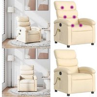 Massagesessel Creme Stoff - Massage Stuhl - Relaxstuhl - Entspannungsstuhl - TV-Sessel - Bequeme Lounge Chair - Home & Living von VIDAXL