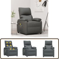 Vidaxl - Massagesessel Dunkelgrau Stoff - Massage Stuhl - Relaxsessel - Massagesessel - Fernsehsessel - Bequeme Lounge von VIDAXL