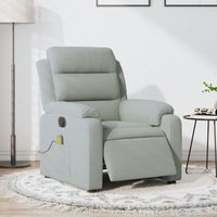 Vidaxl - Massagesessel Elektrisch Hellgrau Samt von VIDAXL