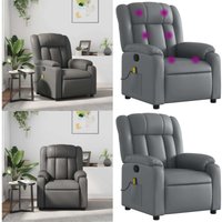 Vidaxl - Massagesessel Grau Kunstleder - Massage Sessel - Relaxsessel - TV-Sessel - Bequeme Lounge Sessel - Elektrischer Sessel - Home & Living von VIDAXL