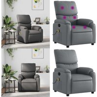 Vidaxl - Massagesessel Grau Kunstleder - Massage Stuhl - Relaxstuhl - TV-Sessel - Bequeme Lounge Chair - Ergonomischer Sessel - Home & Living von VIDAXL