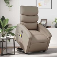 Vidaxl - Massagesessel mit Aufstehhilfe Cappuccino-Braun Kunstleder von VIDAXL