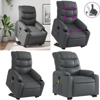 Vidaxl - Massagesessel mit Aufstehhilfe Grau Kunstleder - Massage Sessel - Elektrischer Lift - Relaxsessel - Fernsehsessel - Ergonomisch - Home & Vidaxl - Massagesessel mit Aufstehhilfe Grau Kunstleder - Massage Sessel - Elektrischer Lift - Relaxsessel - Fernsehsessel - Ergonomisch - Home & von VIDAXL