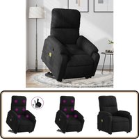 Massagesessel mit Aufstehhilfe Schwarz Mikrofasergewebe - Massage Sessel - Elektrischer Lift - Ruhe Sessel - Fernsehsessel - Ergonomisch von VIDAXL