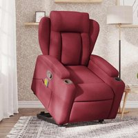Vidaxl - Massagesessel mit Aufstehhilfe Weinrot Stoff von VIDAXL