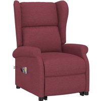 Massagesessel mit Aufstehhilfe Weinrot Stoff Vidaxl von VIDAXL