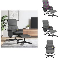 Massagesessel mit Fußhocker Dunkelgrau Stoff - Massage Stuhl - Relaxstuhl - Entspannungssessel - Ergonomischer Sessel - Elektrisch Einstellbar von VIDAXL