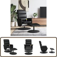 Massagesessel mit Fußhocker Schwarz Kunstleder - Massage Stuhl - Relaxstuhl - Entspannungsstuhl - Fernsehsessel - Gaming Sessel von VIDAXL