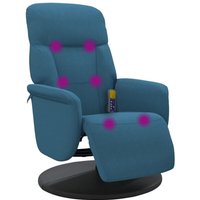 Massagesessel mit Fußteil Blau Samt Vidaxl von VIDAXL