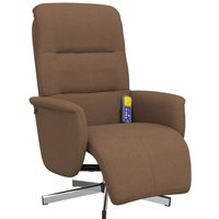 Massagesessel mit Fußteil Braun Stoff Vidaxl von VIDAXL