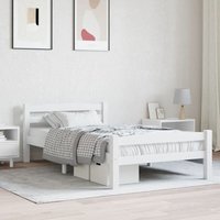 Massivholzbett,Schlafzimmerbett Weiß Kiefer 90x200 cm vidaXL von BONNEVIE