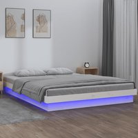 Vidaxl - Massivholzbett mit LEDs Weiß 140x190 cm 77992 Vidaxl - Massivholzbett mit LEDs Weiß 140x190 cm 77992 von VIDAXL