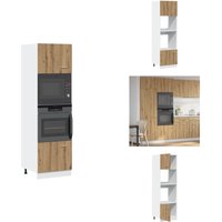 Mikrowellenschrank Artisan-Eiche 60x57x207 cm Holzwerkstoff - Mikrowellenschrank - Mikrowellenschränke - Schrank Mikrowelle - Mikrowellenumbauschrank von VIDAXL