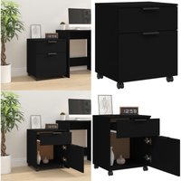 Vidaxl - Mobiler Aktenschrank mit Rollen Schwarz 45x38x54 cm - Mobiler Aktschrannkasten - Holzschreibtisch - Büroorganisation - Rollcontainer Vidaxl - Mobiler Aktenschrank mit Rollen Schwarz 45x38x54 cm - Mobiler Aktschrannkasten - Holzschreibtisch - Büroorganisation - Rollcontainer von VIDAXL