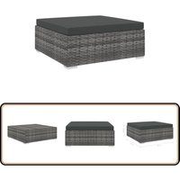 Vidaxl - Modular-Fußhocker 1 Stk. + Auflagen Poly Rattan Grau - Outdoor Lounge Set - Sitzbereich Erweitern - Gartenmöbeln - Rattan Sessel von VIDAXL