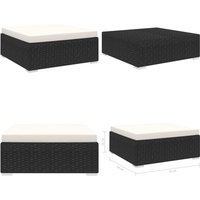 Modular-Fußhocker 1 Stk. + Auflagen Poly Rattan Schwarz - Outdoor Möbeln - Gartenstuhl - Sitzecke - Lounge Set - Rattan Möbel - Home & Living Modular-Fußhocker 1 Stk. + Auflagen Poly Rattan Schwarz - Outdoor Möbeln - Gartenstuhl - Sitzecke - Lounge Set - Rattan Möbel - Home & Living von VIDAXL