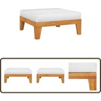 Vidaxl - Modular-Fußhocker mit Cremeweißen Kissen Akazie Massivholz - Holzfußhocker - Gartenstuhl - Loungemöbel - Outdoor Möbel - Akzidenzholzmöbel von VIDAXL