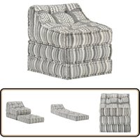 Vidaxl - Modularer Pouf Grau Gestreift Stoff - Sitzsack - Lounge Chair - Modulares Sofa - Wohnaccessoire - Couchtisch von VIDAXL