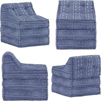 Vidaxl - Modularer Pouf Indigo Stoff - Sitzsack - Modulares Sofa - Lounge Möbel - Wohnaccessoire - Couch Alternative - Home & Living von VIDAXL
