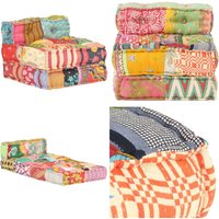 Vidaxl - Modularer Pouf Patchwork Stoff - Sitzsack - Patchwork Couch - Modulares Sofa - Wohnaccessoire - Wohnzimmerdeko - Home & Living von VIDAXL