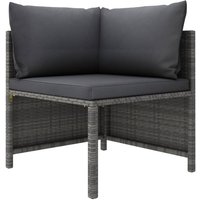 Vidaxl - Modulares Ecksofa mit Kissen Grau Poly Rattan 619478 von VIDAXL