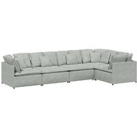 Vidaxl - Modulares Sofa mit Kissen Samt Hellgrau von VIDAXL