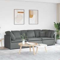 Vidaxl - Modulares Sofa mit Kissen Stoff Dunkelgrau Vidaxl - Modulares Sofa mit Kissen Stoff Dunkelgrau von VIDAXL