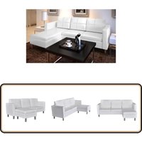Vidaxl - Modulsofa 3-Sitzer Kunstleder Weiß - Ecksofa - Modulsofa - Kunstleder Sofa - Weißes Sofa - Wohnzimmer Möbel von VIDAXL