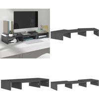 Vidaxl - Monitorständer Grau 60x24x10,5 cm Massivholz Kiefer - Monitorständer - Holz Monitorständer - Monitor Erhöhung - Schreibtisch Organizer von VIDAXL