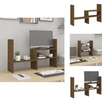 Monitorständer Honigbraun (39-72)x17x43 cm Massivholz Kiefer - Holz Monitorständer - Kiefernholzmöbel - Monitorhalterung - Schreibtisch Organizer von VIDAXL