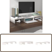 Vidaxl - Monitorständer Weiß 60x24x10,5 cm Massivholz Kiefer - Monitorständer - Holztischhalter - Schreibtisch Organizer - Ergonomischer von VIDAXL